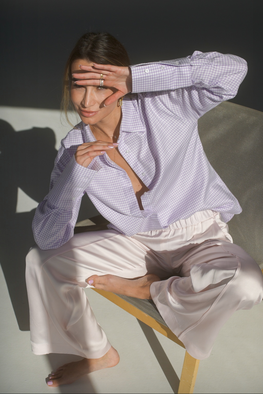 Košeľa Lindsay Mauve Pepita | CĀVA MAISON by Loreen Label – Obrázok 3